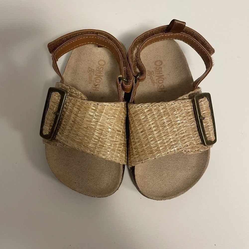 Oshkosh Baby Girl Sandals‎ 8M Buckle Summer Sundress Vacation Beach
